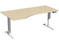 In hoogte verstelbaar bureau in vrije vorm,HxBxD 730-1230x1800x1000mm