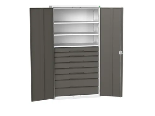 universele kast,HxBxD 2000x1050x550mm,3xStalen bodem,8lade(n)