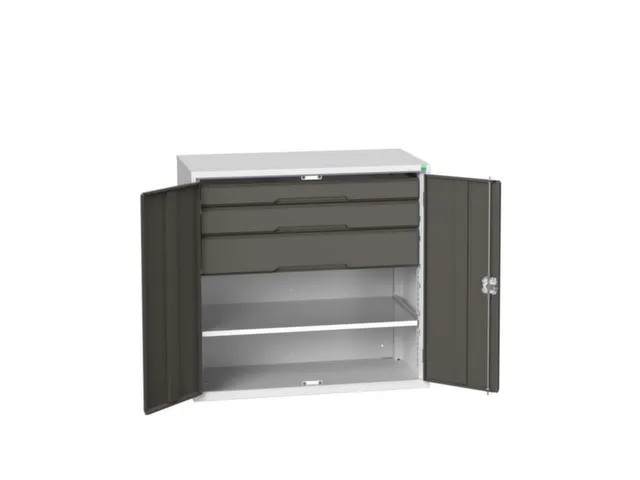 universele kast,HxBxD 1000x1050x550mm,1xStalen bodem,3lade(n)