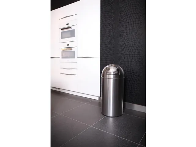 Afvalbak Pushcan 40 liter Mat Chroom