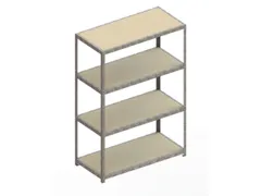 Breedvakstelling 2470x1700x800mm Vaklast 500kg 4 Houten Legborden