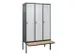 locker voor scheiding van kleding,HxBxD 2120x1200x815mm,3vak