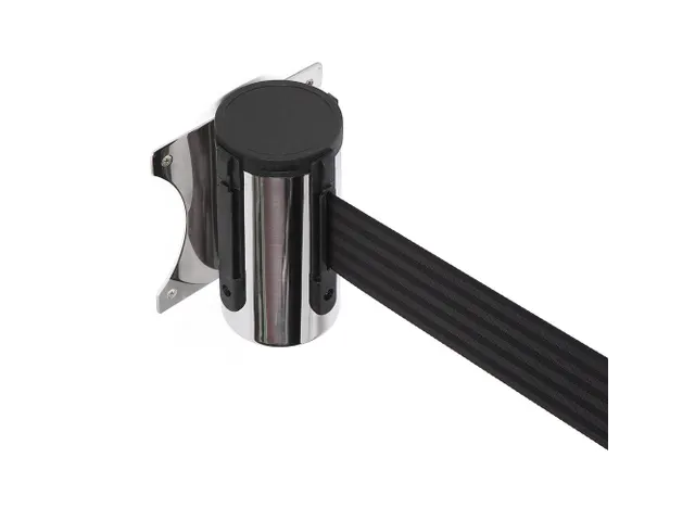 Cassette murale chromée avec sangle de 3m noir