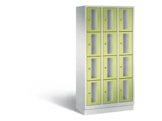 Lockerkast 1800x900x500mm 3x4 vakken Cilinderslot, Sokkel, RDS1108060 - 2
