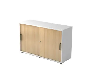 kantoor-schuifdeurkast HxBxD 748x1200x400mm romp wit front eiken 2 OH - 1