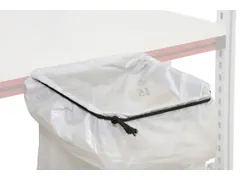 vuilniszakhouder,v. paktafel,staal,RAL9006,montage in systeemgroeven