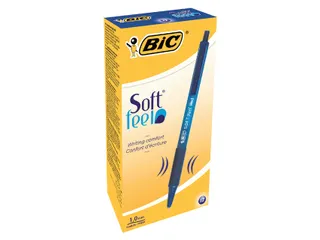 Balpen Bic soft feel grip clic medium blauw - 2