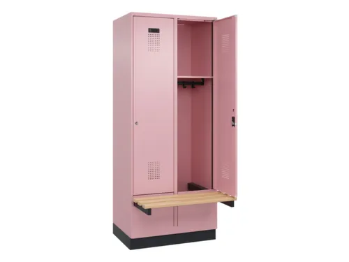 locker met bank,HxBxD 1950x800x815mm,2vak,vak B 400mm,cilinderslot