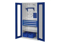 Materiaalkast Vensterdeuren Staal Hxbxd 1950x1000x600mm 3laden Ral5010