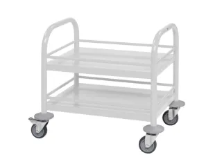 Serveerwagen,Draagverm. 80Kg,2Etage(S),Staaletage,Wit - 1