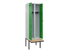locker met bank,voor scheiding van kleding,HxBxD 2120x600x815mm,2vak