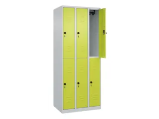 dubbeldekse locker,HxBxD 1850x750x500mm,3x2vak.,vak B 250mm - 2