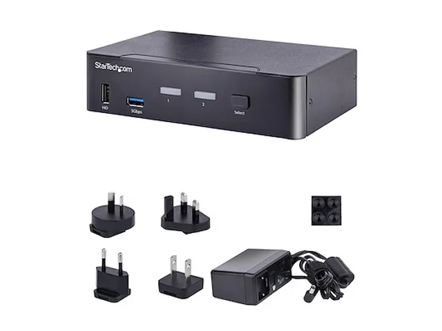 4K USB C KVM Switch 2 Port DisplayPort