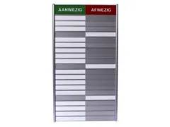 Aan- afwezigheidsbord voor 20 namen
