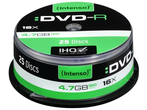 Intenso DVD-R 4,7 GB 16x Snelheid 25 Stuks