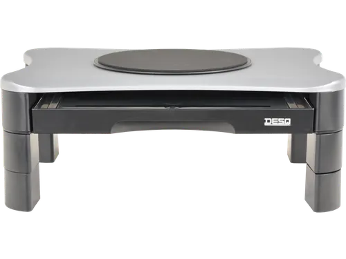 Monitorverhoger 2 Hoogte Standen 2 Lades Draaiplateau Zilver/Zwart