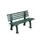 Kunststofbank 740x1200x380mm Zit H 440mm 9 Latten 2 Pootstellen Groen
