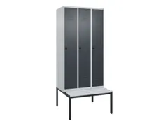 armoire vestiaire noir et blanc HxlxP 2120x900x815mm 3compart.