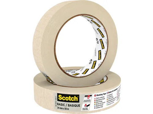 Afplaktape Scotch Basic 24mmx50m beige