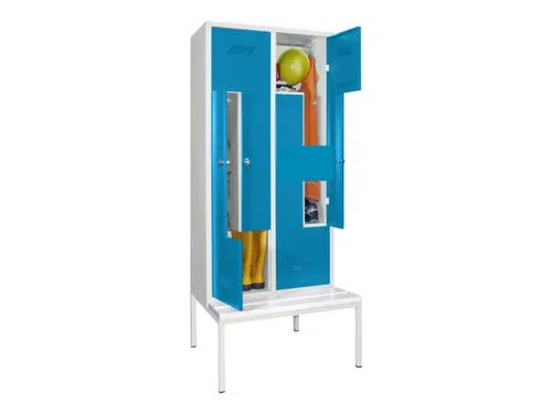 Z-garderobekast,HxBxD 2100x800x800mm,vak B 400mm,RAL7035,front RAL5012