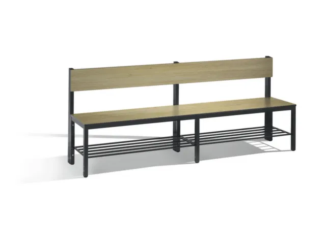 omkleedbank,HxLxD 796x2000x407mm,HPL eiken-sereno,frame staal RAL7021