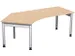 Bureau d’angle 680-820x2166x1130mm retour à gauche hêtre/argenté