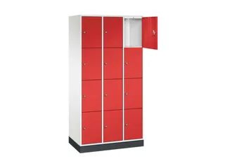 lockerkast,HxBxD 1950x920x500mm,3x4vakken,cil.-slot,sokkel - 1
