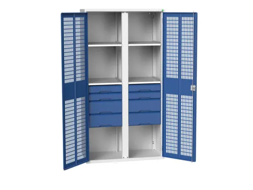 universele kast,HxBxD 2000x1050x550mm,4xStalen bodem,8lade(n)