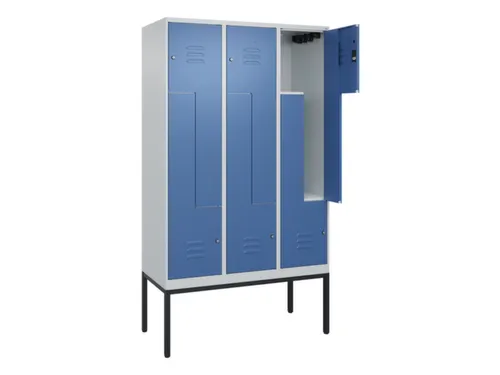 Z-garderobekast,HxBxD 2120x1200x500mm,vak B 200/400mm,cil.-slot