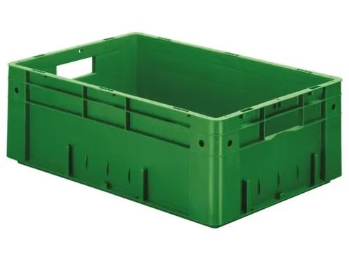 Euronorm Stapelkrat 210x600x400mm 38l Wanden/Bodem Gesloten Groen