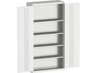 kast met geperforeerde platen,HxBxD 2000x1050x400mm,4xStalen bodem - 1