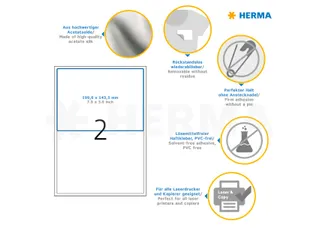 HERMA 4519 Naambadge textieletiket A4 199,6x143,5mm Wit 40 stuks - 4