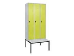 Armoire vestiaire avec banc HxlxP 2120x900x815mm 3compart.