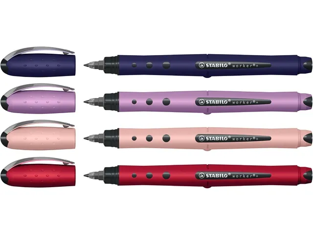 Rollerpen STABILO Worker+ Wildflower Assorti medium 30 stuks