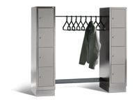 locker met kapstok HxBxD 1800x1800x500mm romp RAL7035 front RAL7016