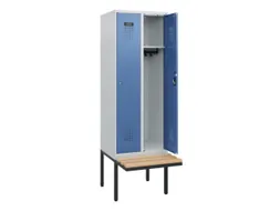 locker met bank,HxBxD 1950x600x815mm,2vak,vak B 300mm,cilinderslot