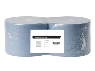 Poetsrol verlijmd blauw 2-laags 2 rol 360m - 1