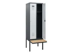 locker met bank,HxBxD 1950x600x815mm,2vak,vak B 300mm,cilinderslot