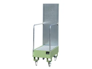 verrijdbare opvangbak,v. 2x60l vat,opvangvol. 60l,HxBxD 1685x500x875mm - 1