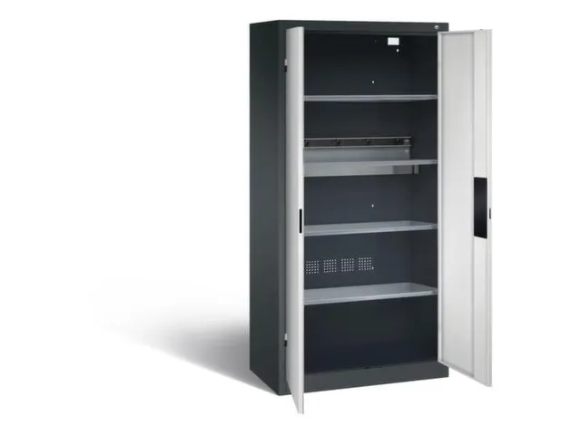 acculaadkast 1950x930x500mm 5stekkerdozen 230V cil.-slot front RAL7035