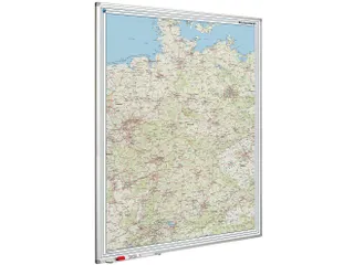 Landkaart Bord 120x90cm Softline Profiel 8mm Duitsland Wegenkaart - 1