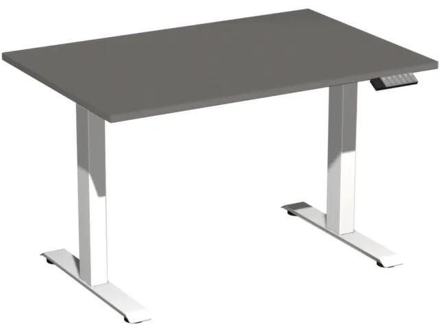 Elektrisch ihv bureau,HxBxD 730-1230x1200x800mm,blad onyxgrijs