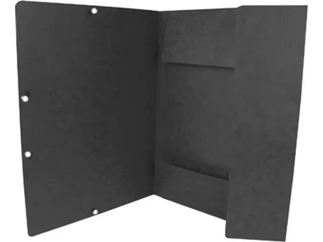 Elastomap A4 Met 3 Kleppen Karton Zwart Voor 200 Vel Pak 10 Stuks