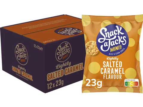 Mini rijstwafels Snack-a-Jacks salted caramel zak 23 gram