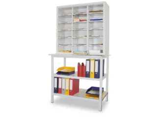 Postsorteerkast Zonder Deuren 1950x1000x400mm 3x6 Vakken Lichtgrijs - 1
