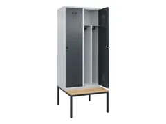 locker met bank,voor scheiding van kleding,HxBxD 2120x800x815mm,2vak