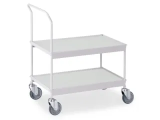 Universele Wagen 150kg Lxb 660x335mm 2 Etages Met Beugel Zilvergrijs - 1
