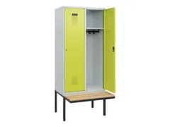 locker met bank,HxBxD 1950x800x815mm,2vak,vak B 400mm,cilinderslot