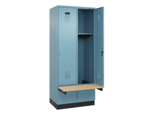 locker met bank,HxBxD 1950x800x815mm,2vak,vak B 400mm,cilinderslot