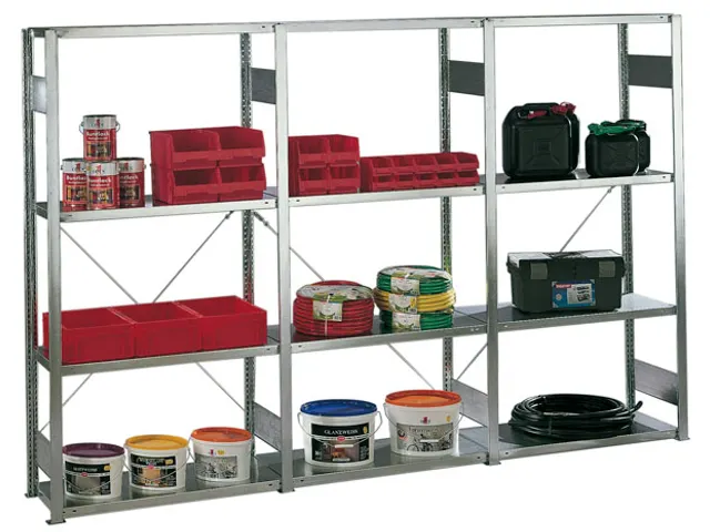 Magazijnstelling Complete Aanbieding 1x Basis-/2x Aanbouwveld 100kg